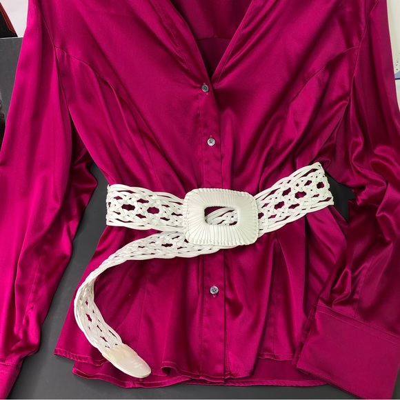 CHICO'S Women's Y2K Braided Genuine Leather Belt Sz M L 44" Long Pin Buckle Boho - Picture 5 of 9